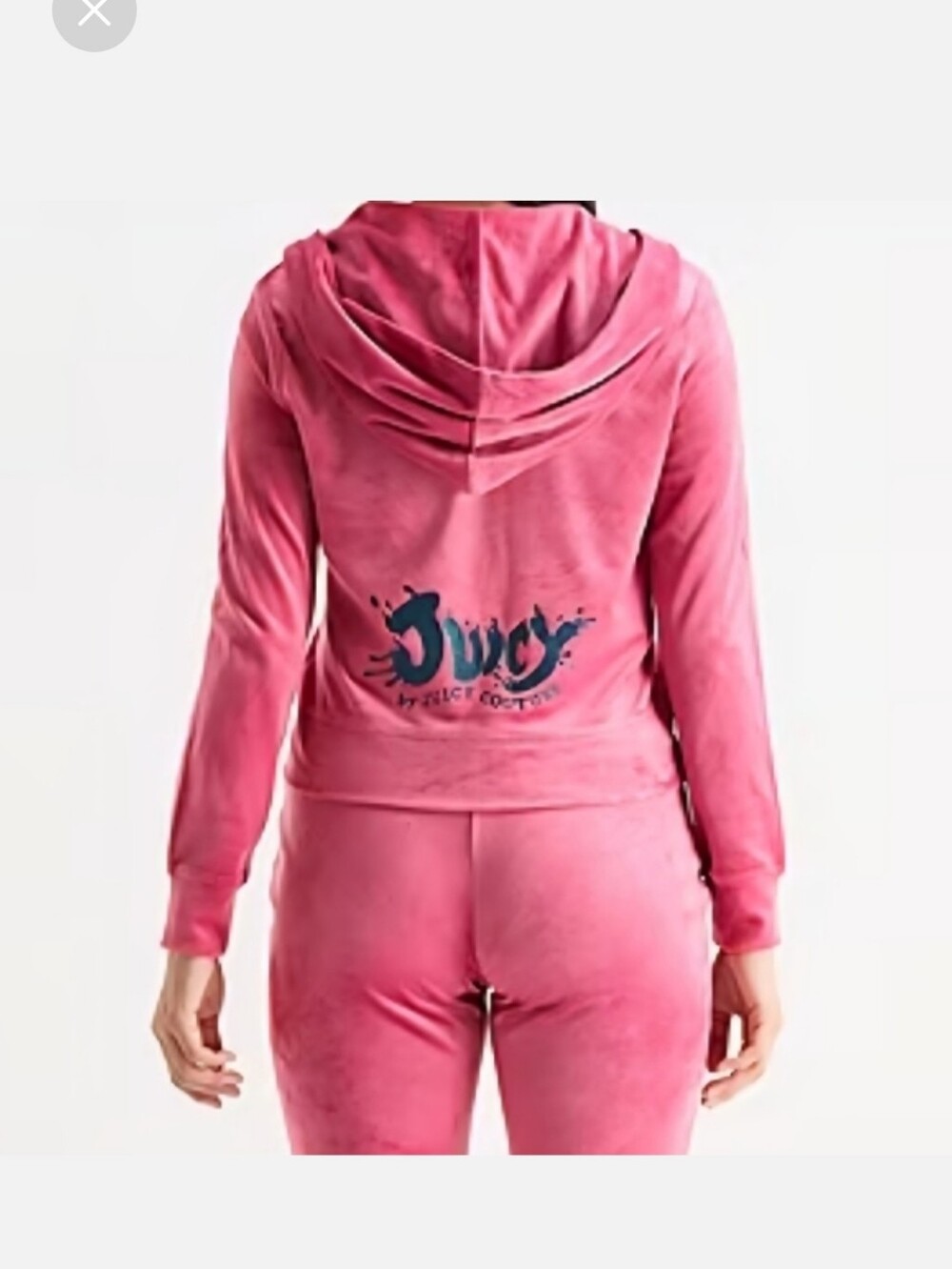 Juicy Couture Pink Velour Flared Track Pants And Matching Jacket Size Medium - Picture 2 of 5